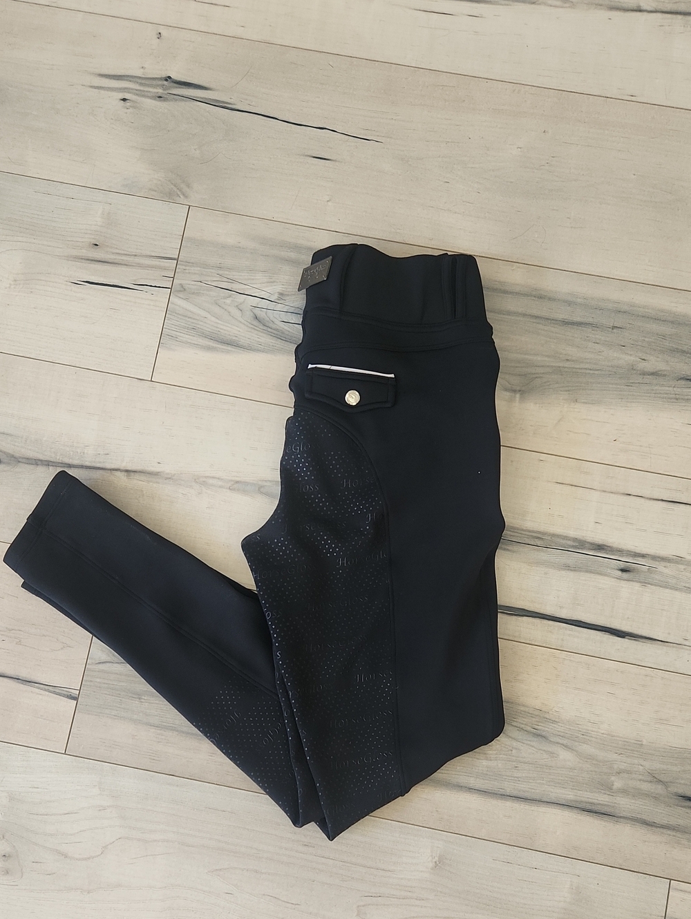 Black Women's Jumpsuit Pants with Branded Metal Plaque